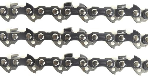 Nemura lot de 3 Chaînes pour Tronçonneuse - 50 Maillons Entraîneurs - Guide de 35 cm - Pas de 3/8 LP - Jauge de 1,3 mm - Acier Haute Résistance - Marque Française