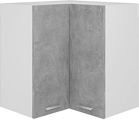 vidaXL Eckhängeschrank Küchenschrank Küchenzeile Hängeschrank Küchenmöbel Einbauküche Küche Schrank Küchenblock Betongrau 57x57x60cm Holzwerkstoff