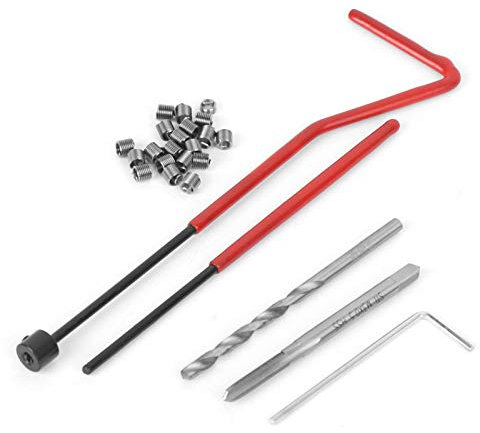 Kit di riparazione della filettatura - 25 pezzi Kit di inserti per la riparazione della filettatura M3 Drill Helicoils Kit di riparazione della bobina Set di utensili manuali compatibili con scatola d