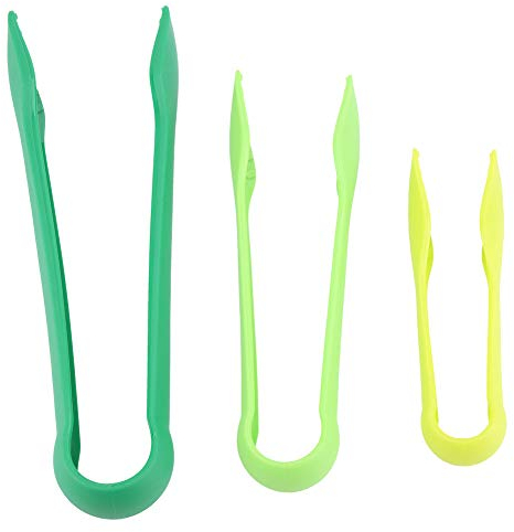 3-teilige Kunststoff-Küchenzange, 6, 8, 10 Zoll, rutschfestes Mini-Servier-Kochwerkzeug für Speisen, Grillen, Gemüse, Brotklammer, Salat, Backen, Bäckerei(Grün)