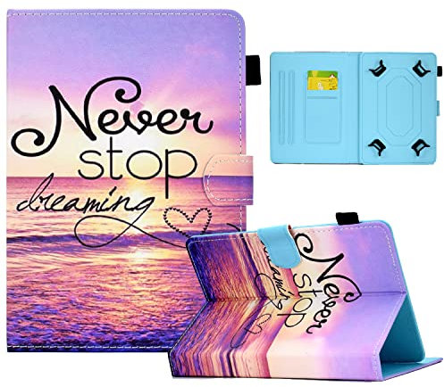 AYXYYDS 10 inch Tablet Case Cover -Custodia in pelle universale con slot per schede per lenovo tablet 10 inch, Huawei MediaPad T3 / T5 10, Galaxy Tab E 9.6 / Tab A 10.1, Lenovo Tab 4 10 / TB-X103F