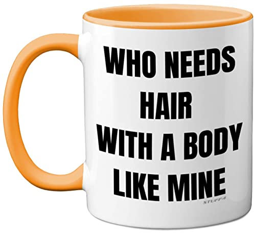 Stuff4 Bald Mug - Funny Birthday Gift for Him, Novelty 11oz Yellow Ceramic Dishwasher Safe Mug, Baldi for Men, Dad, Christmas, Father's Day