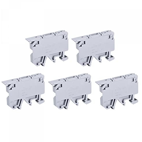 sourcing map ASK1/EN LD Lot de 5 blocs de jonction porte-fusibles pour montage sur rail DIN Gris 220 V