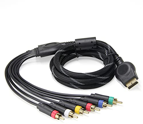 PARUIEN 2 in 1 Cavo Componente AV per PS2/PS3 (6 piedi), 5RCA YPbPr Component + RCA Cavo Audio Video Compatibile con PS2, PS3