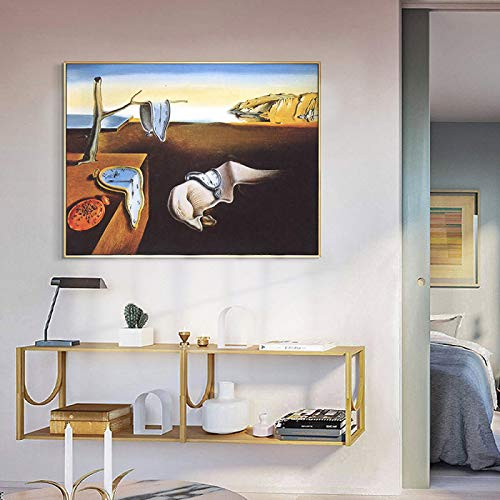 Guying Art Salvador Dali Leinwanddruck Malerei Die Beständigkeit der Erinnerung Uhren Surreal Poster Wandkunst Bilder für Wohnzimmer Dekor 60x80cm(24x31in) Kein Rahmen