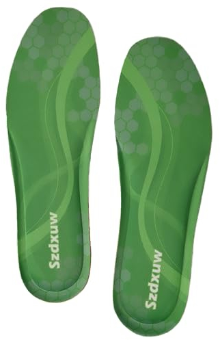 Szdxuw Solette in Memory Foam Uomo Donna, Inserti per Scarpe Regolabile alla Misura Comfort Assorbimento Traspirante degli urti Imbottitura per il Supporto del Piede Suole Interne, Uomo Verde