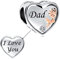 LSxAB Ciondolo a forma di cuore con rosa e scritta I Love You, per mamma, papà, moglie, sorella, nonna, figlia, compatibile con braccialetti Pandora, Rame, Nessuna pietra preziosa