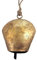Boltze Campanaccio Mucca, campanaccio Capra, in Metallo, Effetto Oro Antico, con corda mamuthones, (20 x 17 cm)