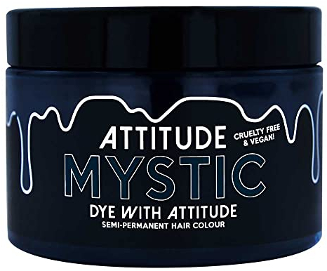 Attitude Mystic Blue Semi-Permanentes Haarfärbemittel - Intensive Deckkraft für Cosplay und Gothic Looks, pflegende Formel für trockenes Haar - Hohe Qualität & PPD-frei