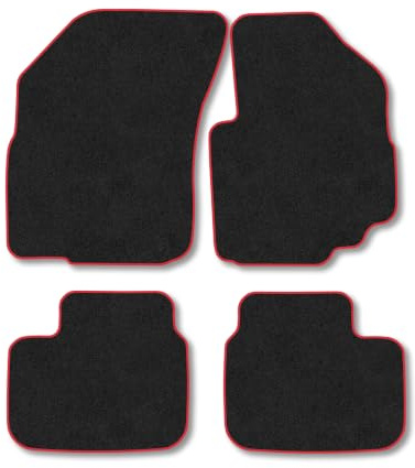 Suzuki SX4 (2006-2015) [Automatic] Carpet Car Mats | Red Edge Trim Tailored Fit Floor Mats Full Coverage Protection Accessories Easy Clean Anti Slip Made in the UK