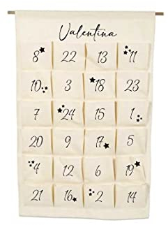 minimutz XL Adventskalender mit Name personalisiert für Kinder | 24 Taschen zum selber Befüllen groß | Kalender aus Stoff Adventszeit Weihnachten