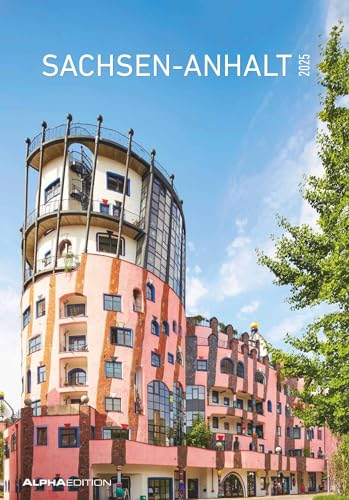 Alpha Edition - Sachsen-Anhalt 2025 Bildkalender, 23,7x34cm, Wandkalender mit Platz für Notizen und vielen Infos, Bilder aus Sachsen-Anhalt, deutsches Kalendarium und Ferientermine DE/AT/CH