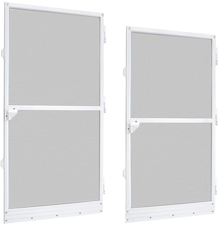 XINZI Moustiquaire pour porte - 120 x 240 cm - Cadre en aluminium blanc et tissu en fibre de verre - Kit à monter soi-même