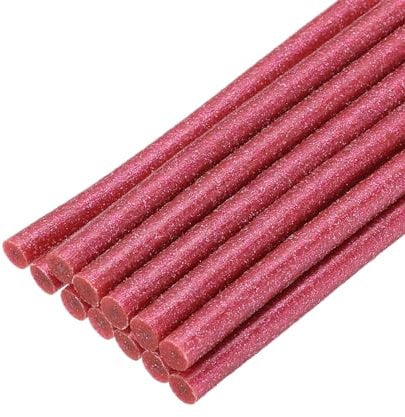 sourcing map Mini Hot Glue Sticks for Glue Gun 7mm x 100mm Glitter Rose 12pcs