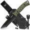 GREIFS® Outdoor-Messer aus D2 Stahl mit Kydex Holster und Feuerstahl, edles Survival Messer für die Bushcraft Ausrüstung, Jagdmesser, Schnitzmesser, Fahrtenmesser (RangerTanto/Schwarz-Grün)