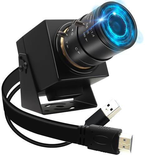 MMlove 4K USB HDMI Camera 8MP 60FPS High Speed Camera USB3.0 Simultaneous Output Webcam 2.8-12mm 4X Optical+2X Digital Zoom Golf Swing Webcam Close up Zoom in and Out for 3D Printer PC Laptop Pi