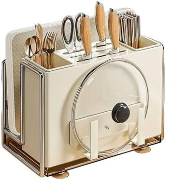 JOYBOS - Soporte para utensilios de cocina y tabla de corte