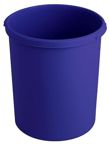 PROREGAL SuperSparSet 4x Klassischer runder Papierkorb aus Kunststoff | 30 Liter | HxØ 41x37,5cm | Blau