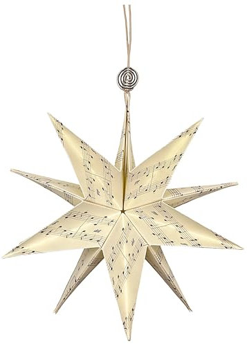 Papierstern, Stern, Weihnachtsstern, Noten, Faltstern, Taschenstern Handmade Germany, Weihnachten, Musik, Handarbeit, Manufaktur, Design, Dekoration, Deko, Weihnachtsbaum