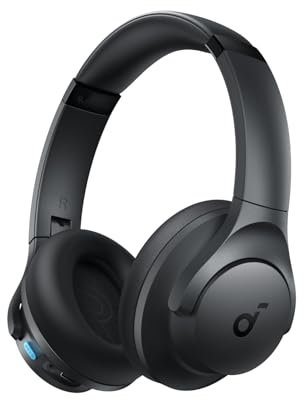 Soundcore Cuffie Bluetooth Over-Ear Wireless Q11i di Anker, Bassi Profondi, 60 Ore di Autonomia, Audio Hi-Res, Cuscinetti Rimovibili, Connessione Multipoint.