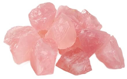 Piedra curativa de cuarzo rosa, turmalina, cristal de roca, 100 % natural, cuarzo rosa, 100 g, se puede utilizar para la decoración de acuarios, feng shui, flores, colgantes y collares