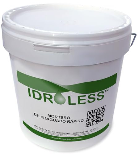 Mortero de Fraguado Rápido (5kg)- Para reparaciones, incluso sobre superficies mojadas y fugas de agua. Secado casi inmediato – Idroless