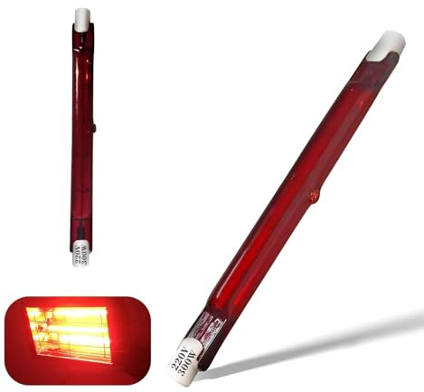 Infrarotlampe 300W, R7S Halogenstab Dimmbar, Infrarot Heizlampe 118mm 300W, Halogenstäbe 300LM, 230V Quarz Halogen Lampe Infrarot Wärmelampe Rot Halogenstablampe, kein Flimmern, 10mm Ø, 2 Stück