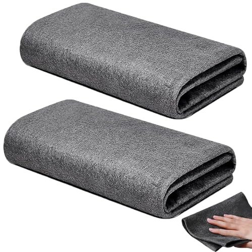 Luoqun88 Magic Cleaning Cloths for Glass, 2pcs Magic Cleaning Cloths, Reusable Glass Cleaning Rag Super Soft Premium Streak-Free Washable Cloth Duster For Home, Kitchen, Cars, Glass, Window (40x30cm)
