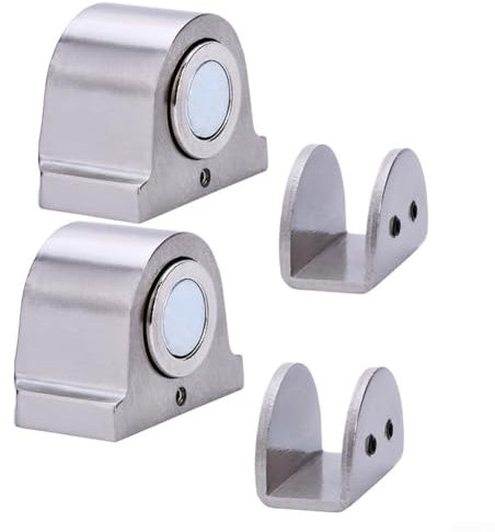 Robuster magnetischer Türstopper, stabile Halterung aus Zinklegierung zur Sicherung offener Glastüren (2 Stück)