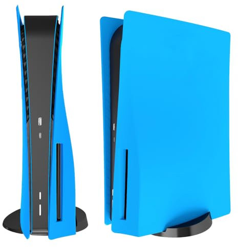 PS5 Console Replacement Shell, Megadream Hard ABS Shockproof Anti-Scratch Dustproof PS5 Console Case Cover Replacement Plate Shell for PS5 Console Disc Edition - Star Blue