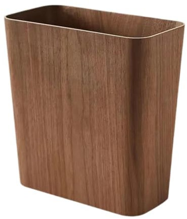 MagiDeal Poubelles En Bois, Peuvent Déchets Panier Des Ordures Portables Poubelle, Corbeille à Papier En Bois Véritable, Poubelle étroite Poube, pour Bureau, Chambre, Brun Foncé