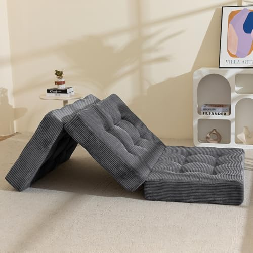 MAXYOYO Colchón Plegable para 1 Persona, 15 cm de Grosor para Futón Convertible, Sofá Cama Portátil, Colchón para Invitados, Cama Adicional, 90x195