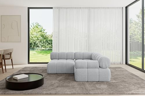 ALTDECOR Modulares Sofa Ecksofa in L-Form Corner modular Sofa Eckcouch Couch Wohnlandschaft Cauchsofa Polstersofa Mende-L1-190x190x70 cm Grau