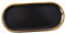 PEPLAYTAL 1 Pz Vassoio Ellittico Nordica con Nero e Oro Piatto per Tort e Raffinato Design e Facile per Speciali