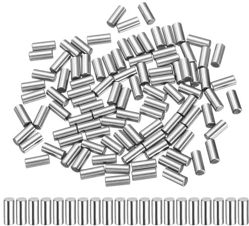 QUARKZMAN 100 Pcs 2mm x 6mm Goujons En Acier À Roulement Goujons Cylindriques Éléments D'Étagère Tiges De Chevilles Métalliques D'Étagère +/-0.02mm Tolérance De Diamètre, Ton Argenté