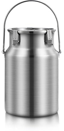 Générique Bidon à Lait en Acier Inoxydable 10 L, Seau hermétique Robuste pour Lait, vin, Huile et Boissons - Pichet à Lait 304 Durable avec Couvercle, idéal pour la Cuisine et l'extérieur