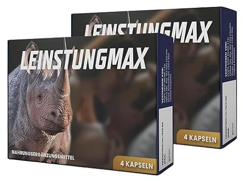 LEINSTUNGMAX Ginseng- und Pflanzenextrakt-Kapseln – 8 Stück | Nahrungsergänzungsmittel für aktive Männer | Enthält Maca, Ginseng, Rhodiola & Traubenkernextrakt