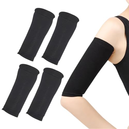 2 Paires de Manchons de Bras, Manches De Bras Amincissantes, Shapers De Bras De Compression Élastiques, Manches Compression Bras Peau Couvrent Hommes Femmes