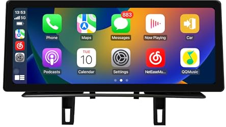 12.3 Inch Linux Screen Upgrade for BMW Radio E90 E91 E92 E93, Wireless CarPlay and Android Auto, Screen Mirroring, Vehicle Cameras
