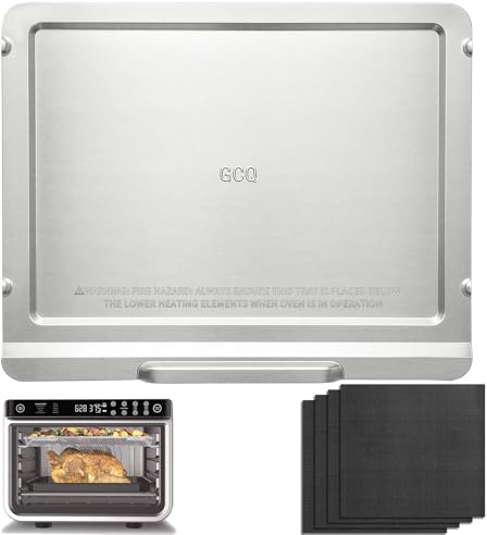 GWYSY Air Fryer Replacement Parts for Ninja Foodi 10 in 1 XL Pro DT201 Smart XL DT251 Air Fry Oven, Stainless Steel Drip Tray Crumb Tray with 4 Reusable Oven Liners Mats, Dishwasher Safe