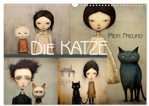 Die Katze - mein Freund (Wandkalender 2026 DIN A3 quer), CALVENDO Monatskalender: Entzückende Illustrationen und herzerwärmende Augenblicke (CALVENDO Kunst)