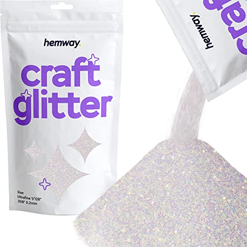 Hemway Craft Glitter - Mother of Pearl Iridescent | Ultrafine Metallic Sequin Flakes for Resin & Epoxy Crafts | Supplies for Tumblers, Cards, Jewellery, Candle, Hair, Face, Body & Nail Art | 100 g
