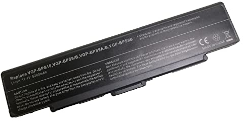 BPS9 VGP-BPL9 VGP-BPS9 VGP-BPS9/B VGP-BPS9/S VGP-BPS9A VGP-BPS9A/B Remplacement de la Batterie d'ordinateur Portable pour Sony Vaio VGN-CR VGN-CR VGN-NR PCG-7113M PCG-7121M PCG-7131M(11.1V 5200mAh)