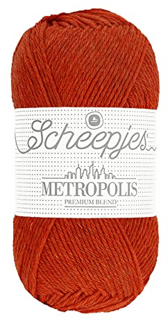 Scheepjes Metropolis Yarn 50g - 075 Mexico City, Orange Knitting and Crochet Yarn