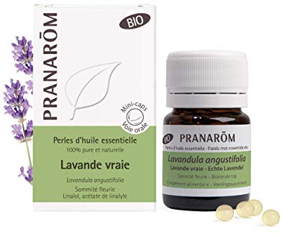 PRANARÔM - Perles De Lavande Vraie - Mini-Capsules Bio Prédosées À L’Huile Essentielle - Sommeil et Stress - 100% Pure Et Naturelle - HECT - 60 Perles