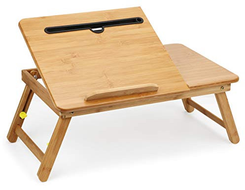 SOFFRIA Lap Desk Bamboo Bed Tray Table Fits up to 17.7 Inch Foldable Laptop Desk for Breakfast Homework Study Reading Eating Food Tray Table