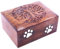 Hind Handicrafts Urne für Hunde, Katzen, Messing, mit Pfoten, eingelegt, PalisanderUrne für Asche, FotoHolzbox, Urne für Einäscherungsurne (Medium: 19,1 x 14 x 8,9 cm – 45,4 kg oder 45 kg, Baum des