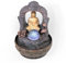 NATIV Fontaine d'intérieur avec figurine de Bouddha, archet et boule, pompe et éclairage LED, en polyrésine