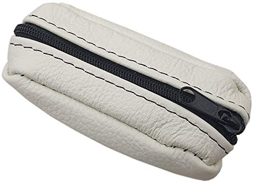 myledershop Kleine Echt Leder Schlüsseltasche 1 Fach Made in EU (Weiß)