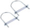 sourcing map Round U-Bolts 2 Sets 3.54(90mm) Inner Width 150mm Length Steel M8 with Nut, Plate